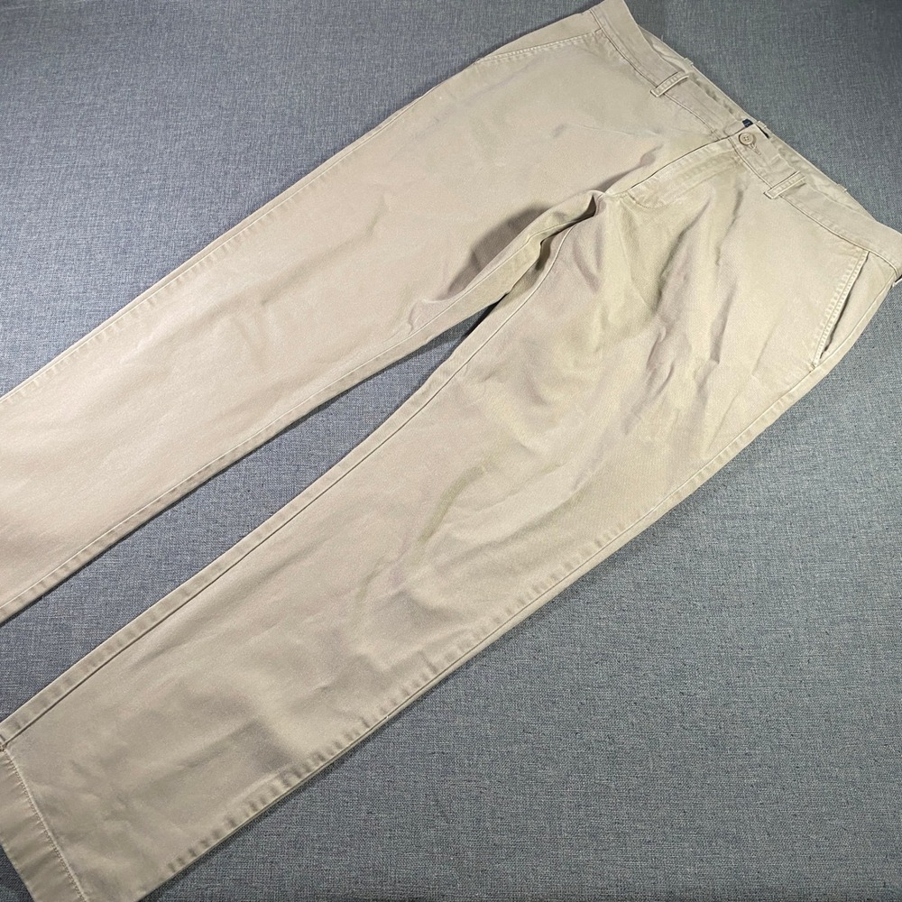 J. Crew The Driggs Mens 36x34 (Fits 36x32) Khaki Beige Chino Pants Cotton Casual